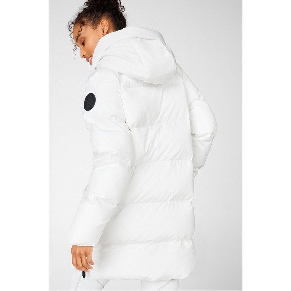 NWOT FABLETICS Adventure Puffer Coat, Porcelain/Black, Size XXS - Picture 3 of 13
